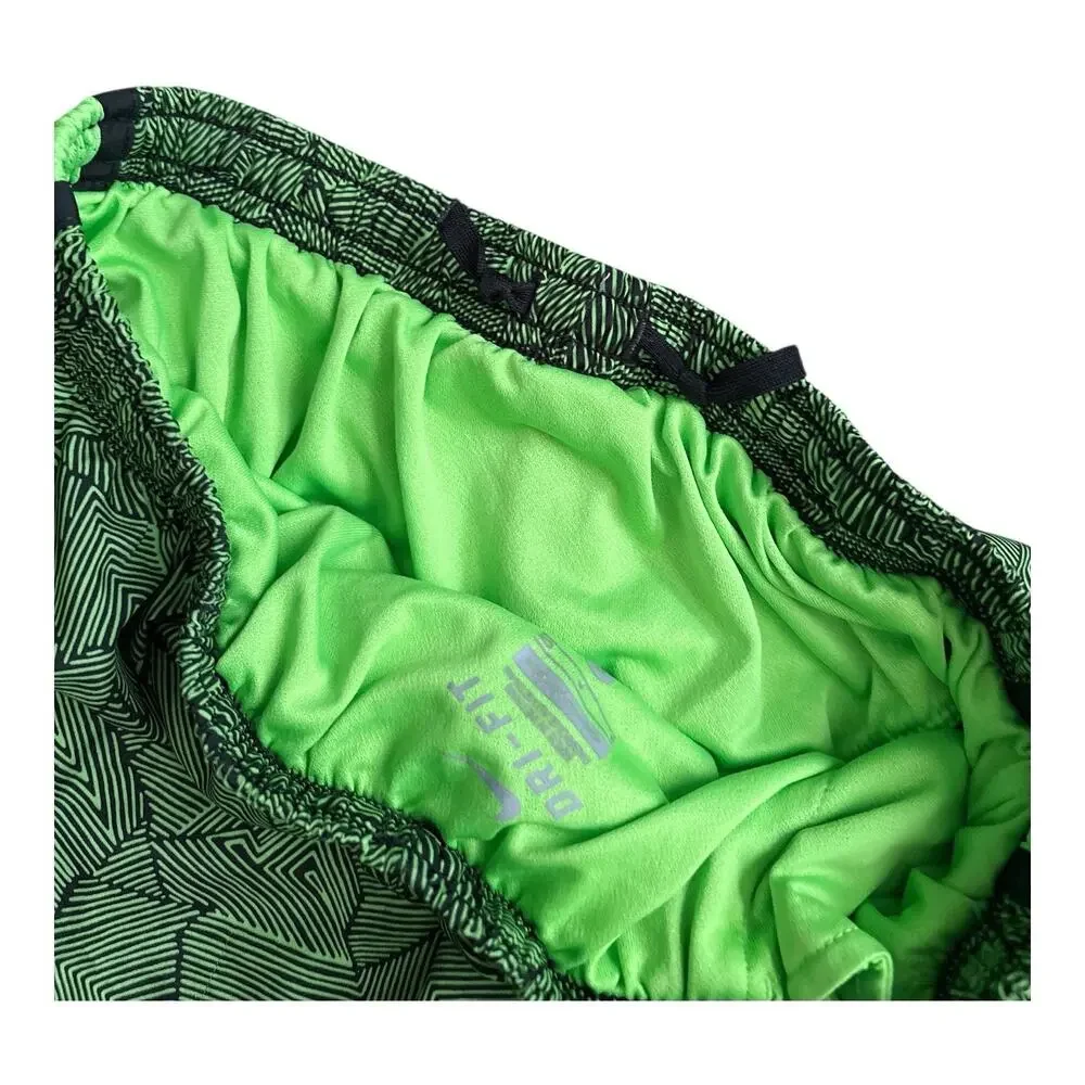 Nike Dri-Fit Running Shorts Womens Small Green Black Geometric 3